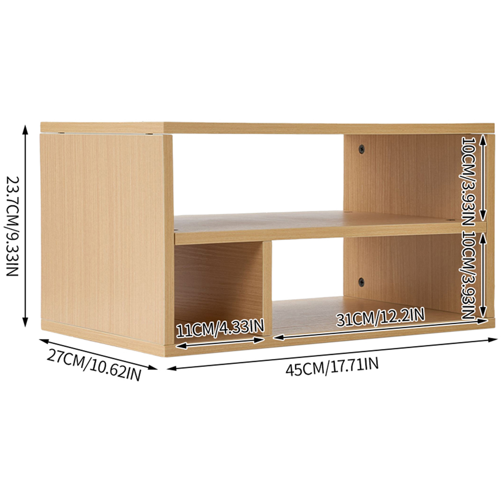 Living and Home 3 Shelf Natural Desktop Printer Stand Image 9