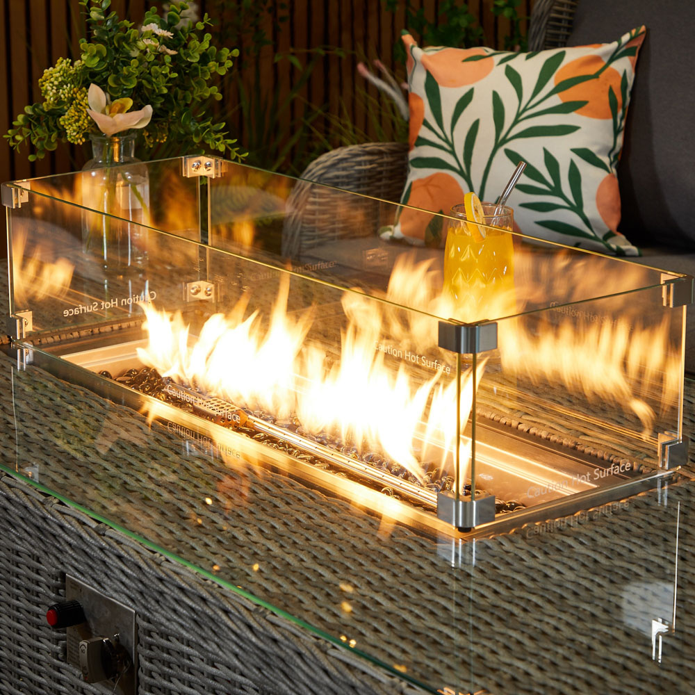Furniture One 6 Seater Rattan Garden Furniture with Fire Pit Table Image 3