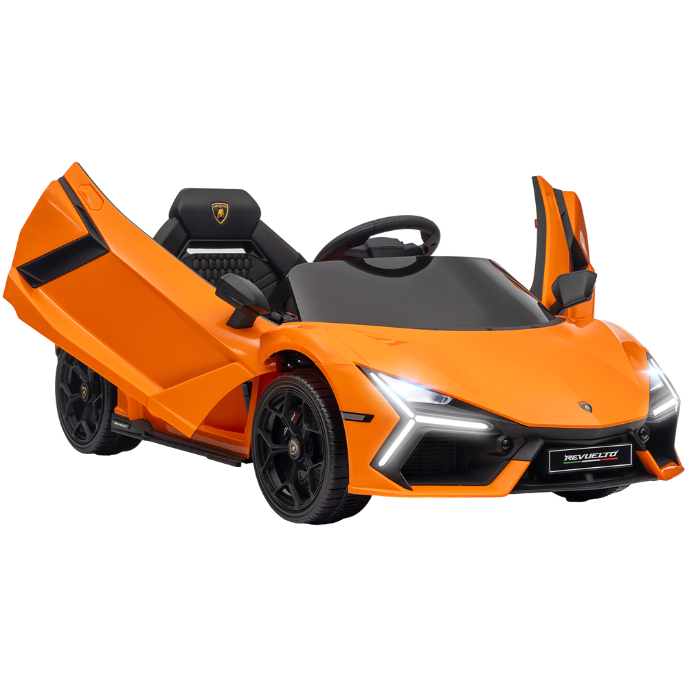 Tommy Toys Orange Licensed Lamborghini Revuelto Kids Ride on Car with Suspension Image 1