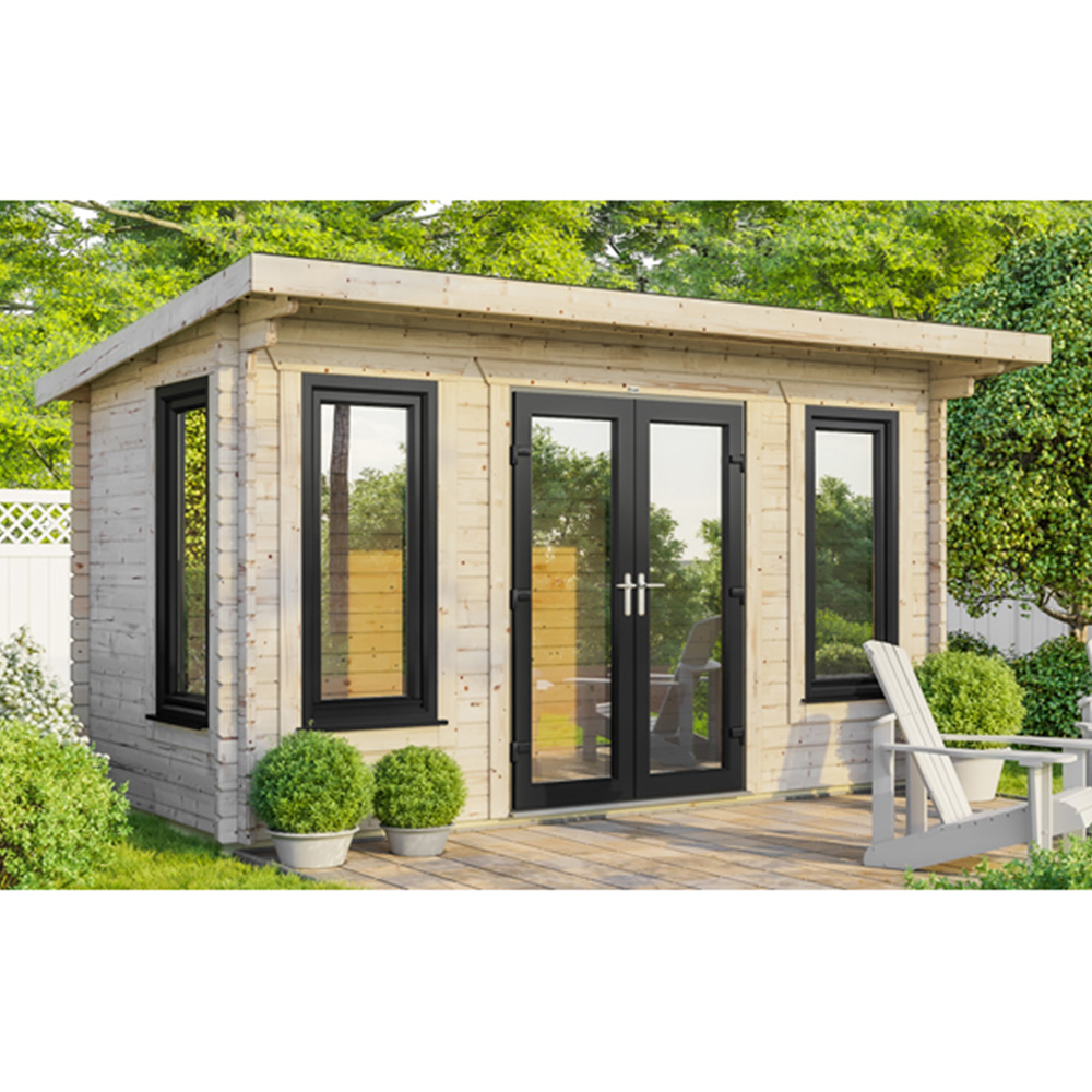 Power Sheds 16 x 8ft Centre Double Door Pent Log Cabin Image 9