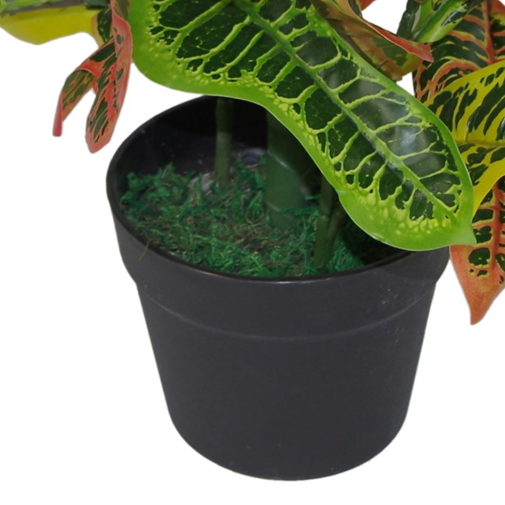 Leaf Codiaeum Multicoloured Artificial House Plant Pot 65cm Image 4