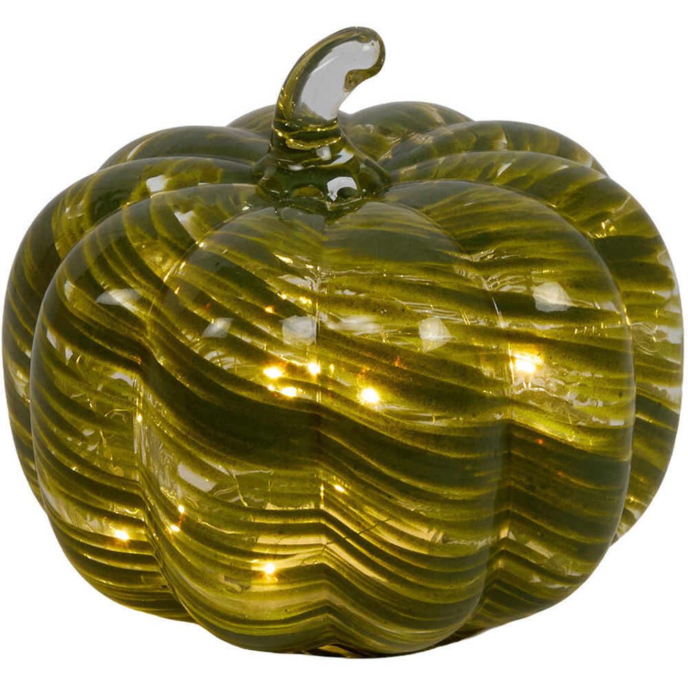 LED Glass Pumpkin Green Image 1
