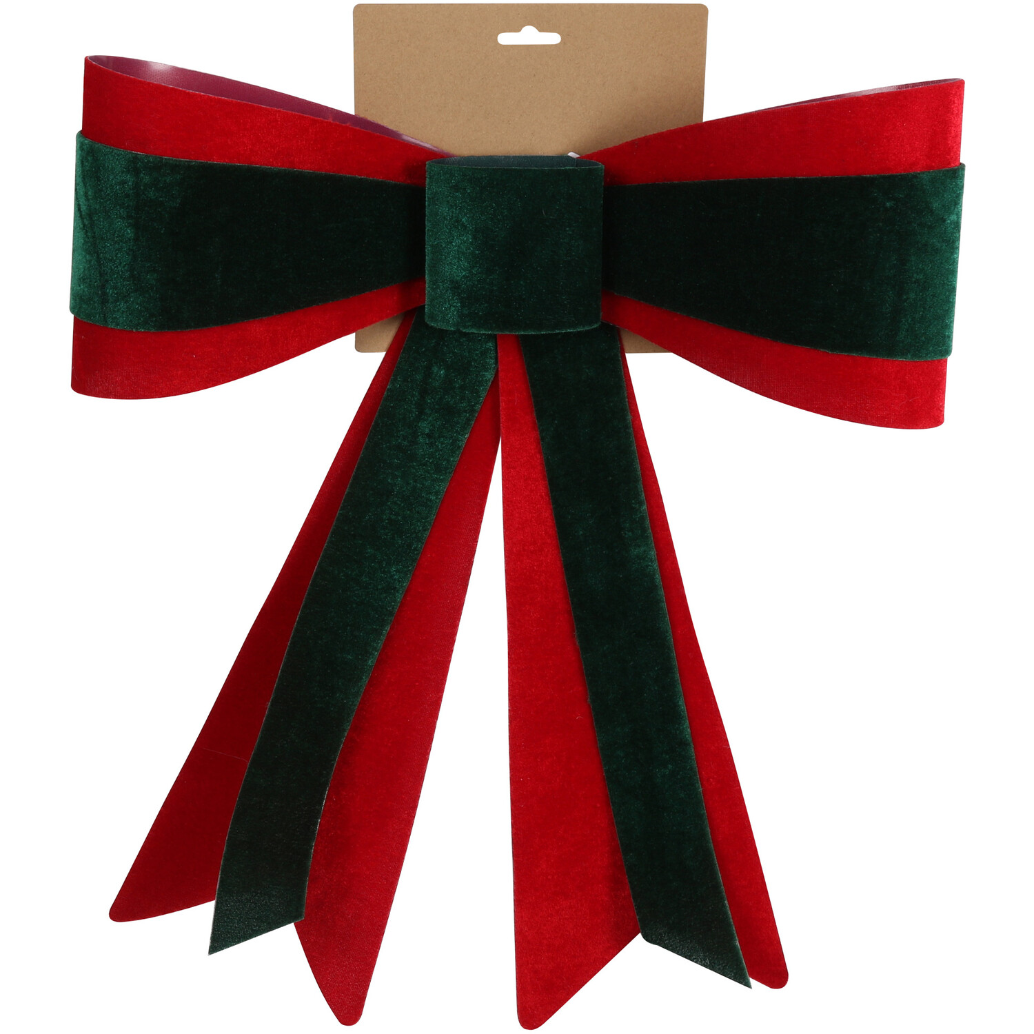 Red and Green Velvet Bow Image 1