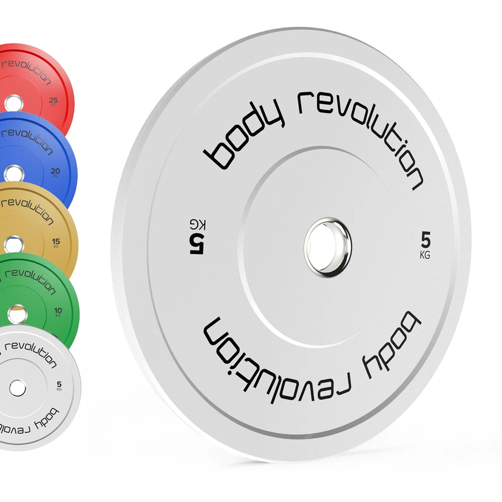 Body Revolution Olympic White Bumper Plate Set 5kg 2 Pack Image 5