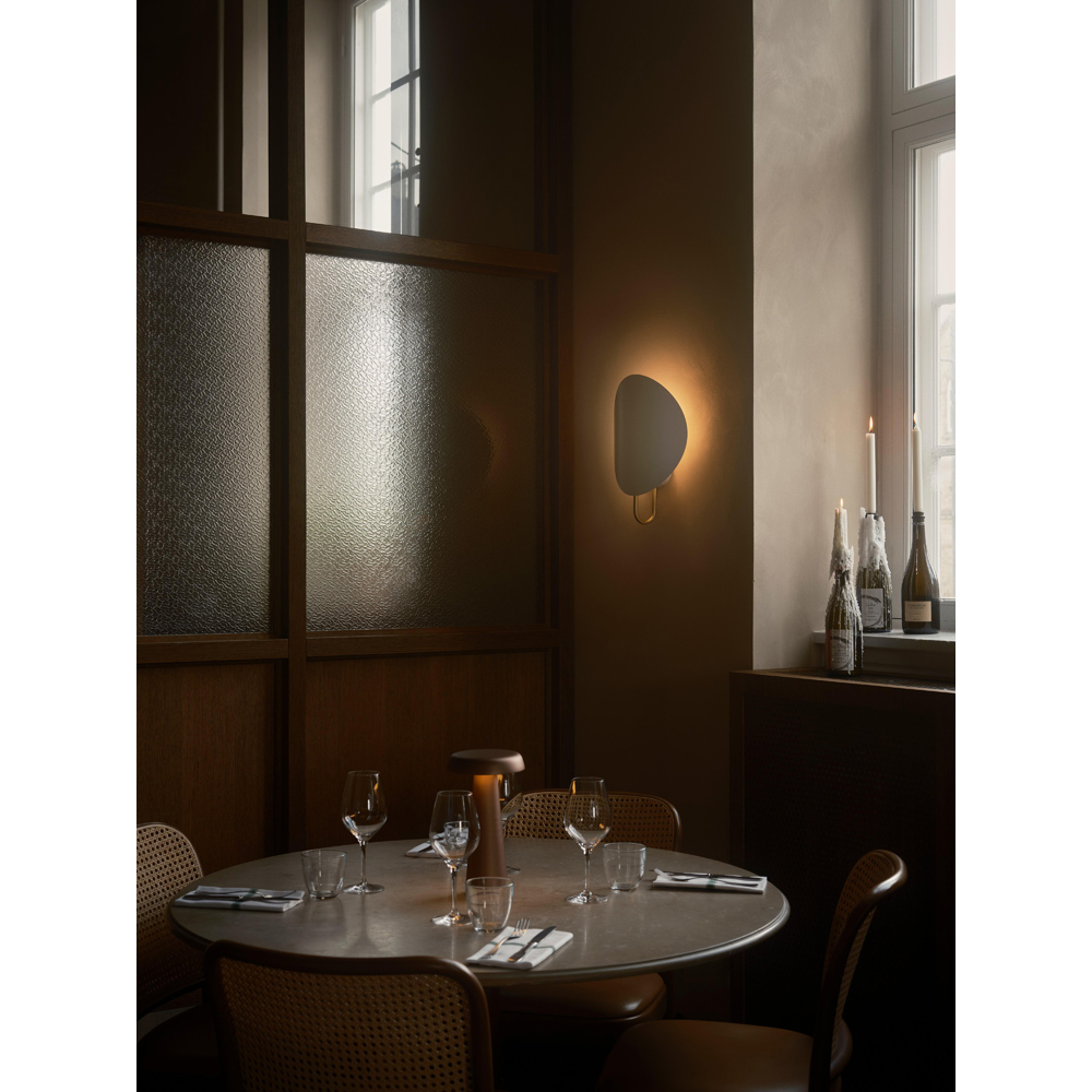 Nordlux Spargo White and Brass Curved Shade Wall Light Image 6