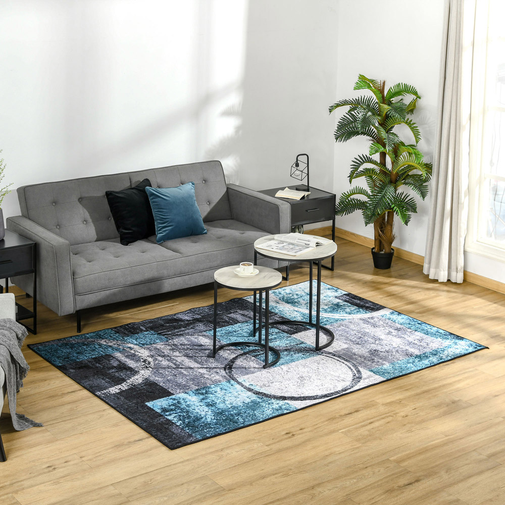 Portland Blue Geometric Rug 160 x 230cm Image 2
