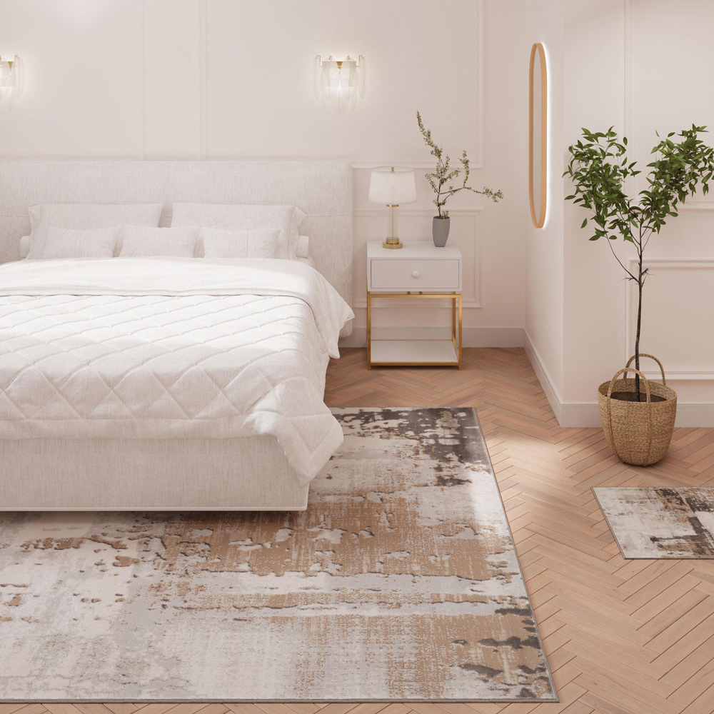 Kukoon Hatton Grace Beige Distressed Rug 60 x 110cm Image 7