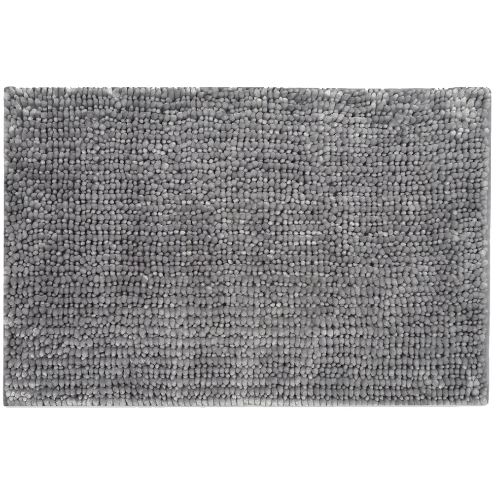 Allure Bath Fashions Dove Grey Velvet Chenille Bobble Non-Slip Bath Mat Image 1