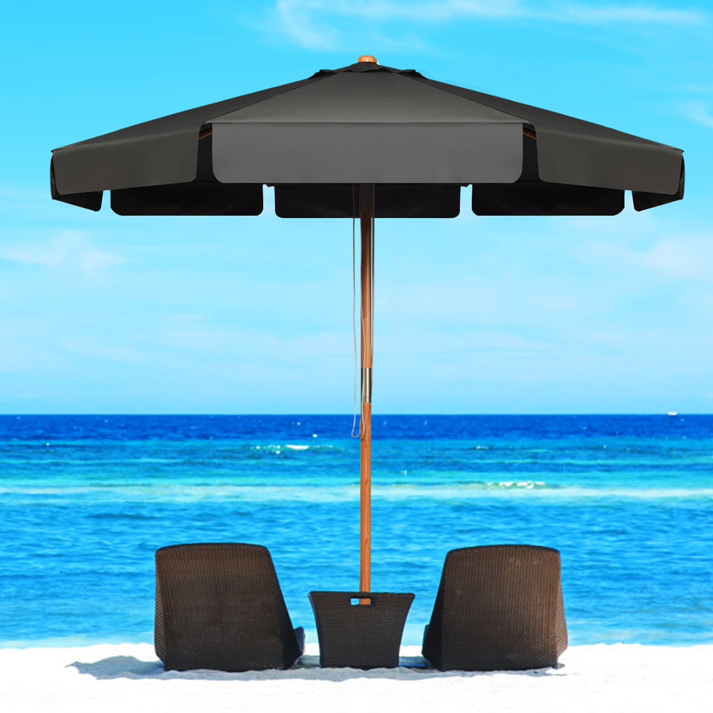 Costway Grey Height and Angle Adjustable Table Umbrella 3m Image 7