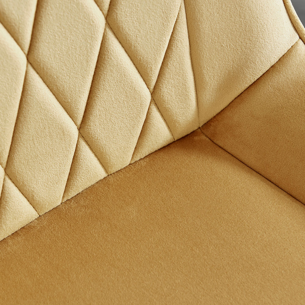 Furniturebox Elissa Cesano Marble Effect 2 Seater Round Dining Set White Mustard and Chrome Image 8