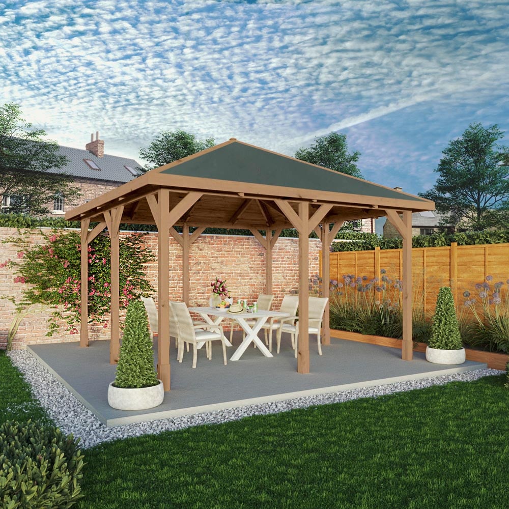 Mercia 4 x 4m Pressure Treated Traditional Gazebo Image 5