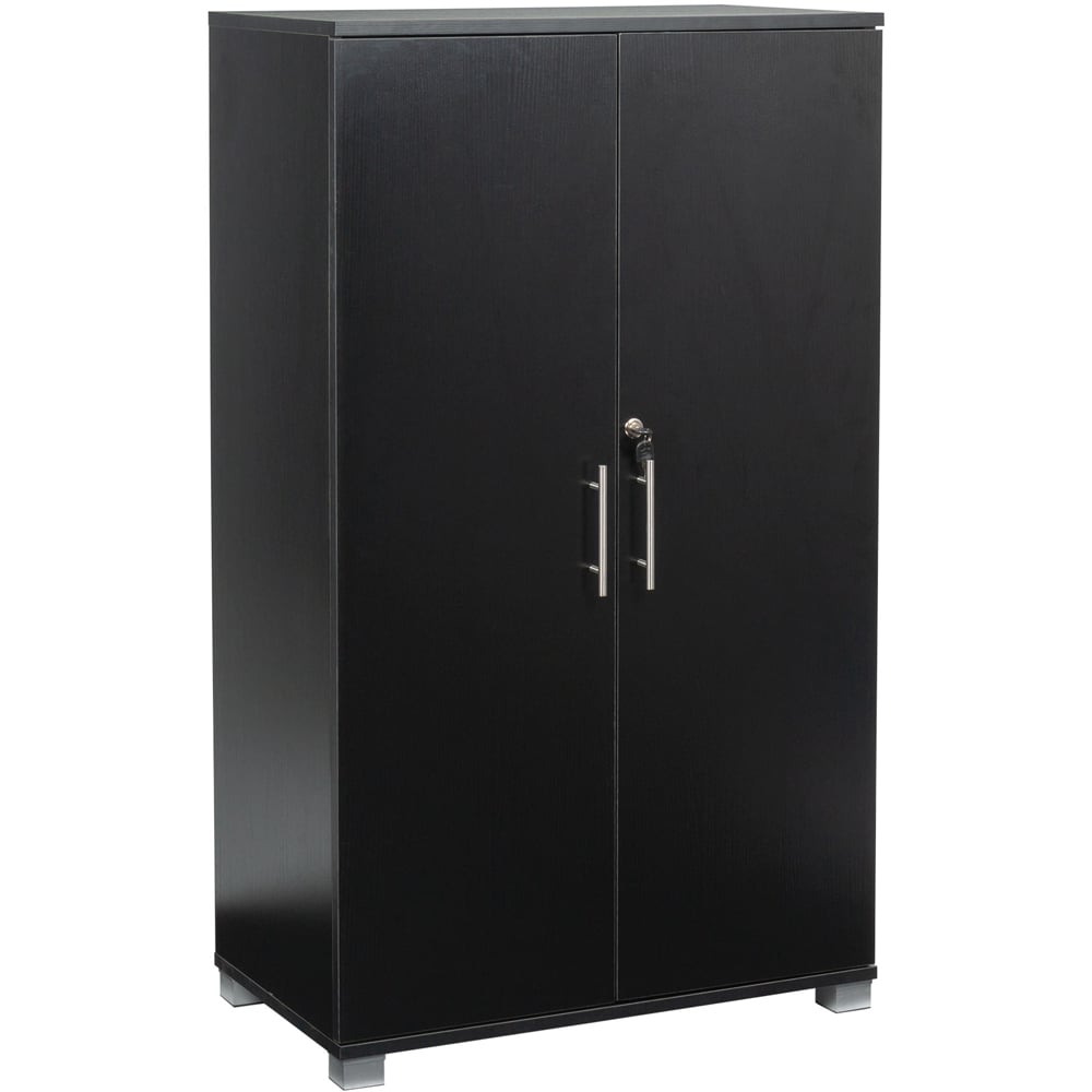 MMT Furniture Designs 2 Door Black Lockable Tall Filing Cabinet Image 2