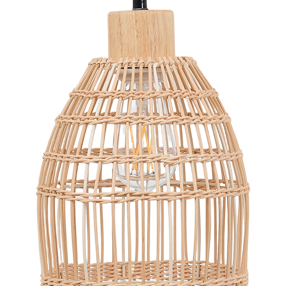 Living and Home Natural Bamboo E27 Pendant Light Image 4