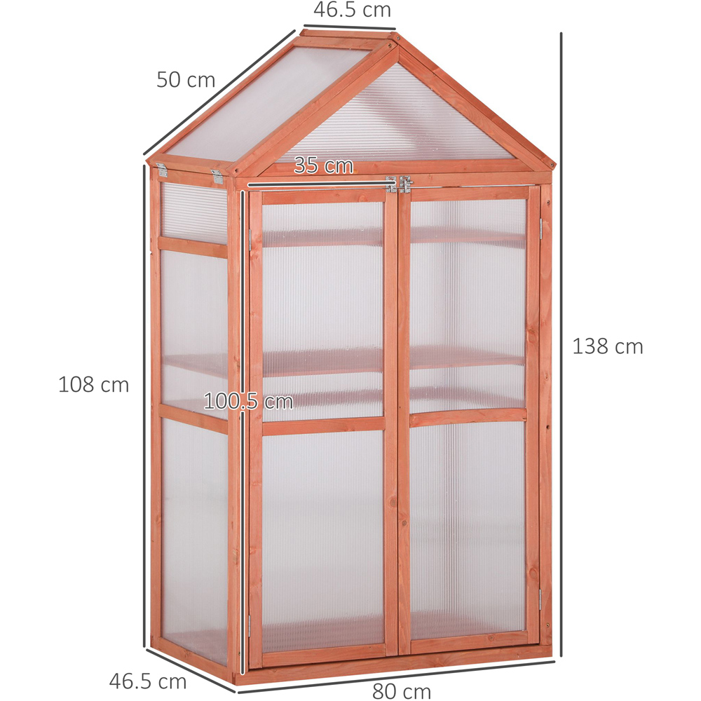 Outsunny 3 Tier Orange Wooden Cold Frame Greenhouse Image 7