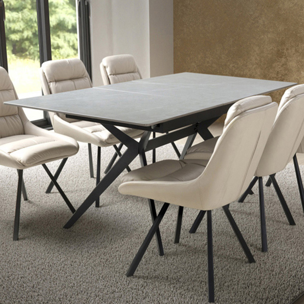 Timor 8 Seater Extending Dining Table Grey Image 1