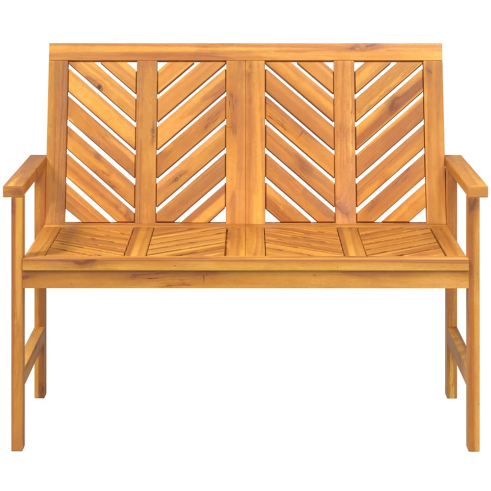 vidaXL 2 Seater Solid Wood Acacia Chevron Backrest Garden Bench Image 3