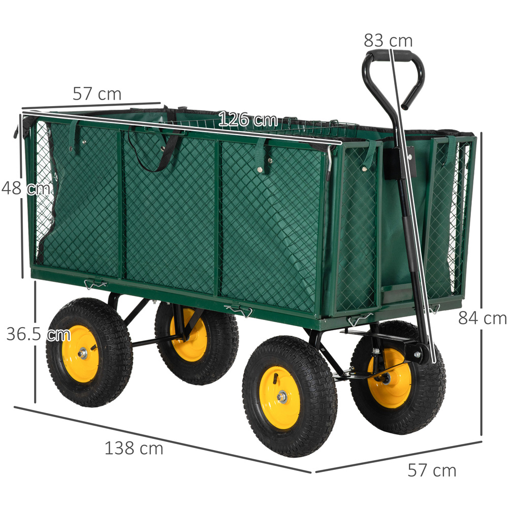 Outsunny Green Garden Trolley Cart Image 7