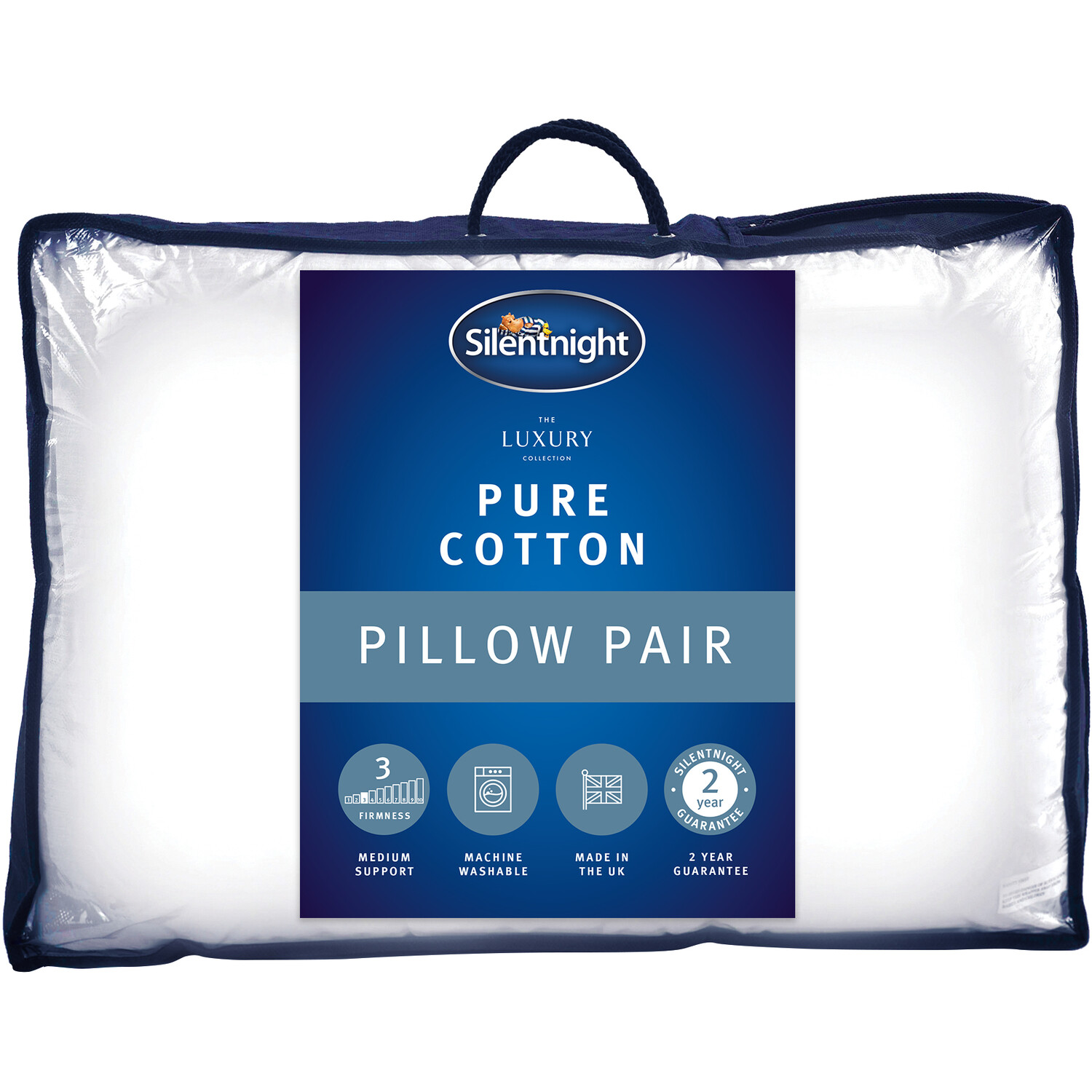 Silentnight The Luxury Collection Pure Cotton Pillow 2 Pack Image 1