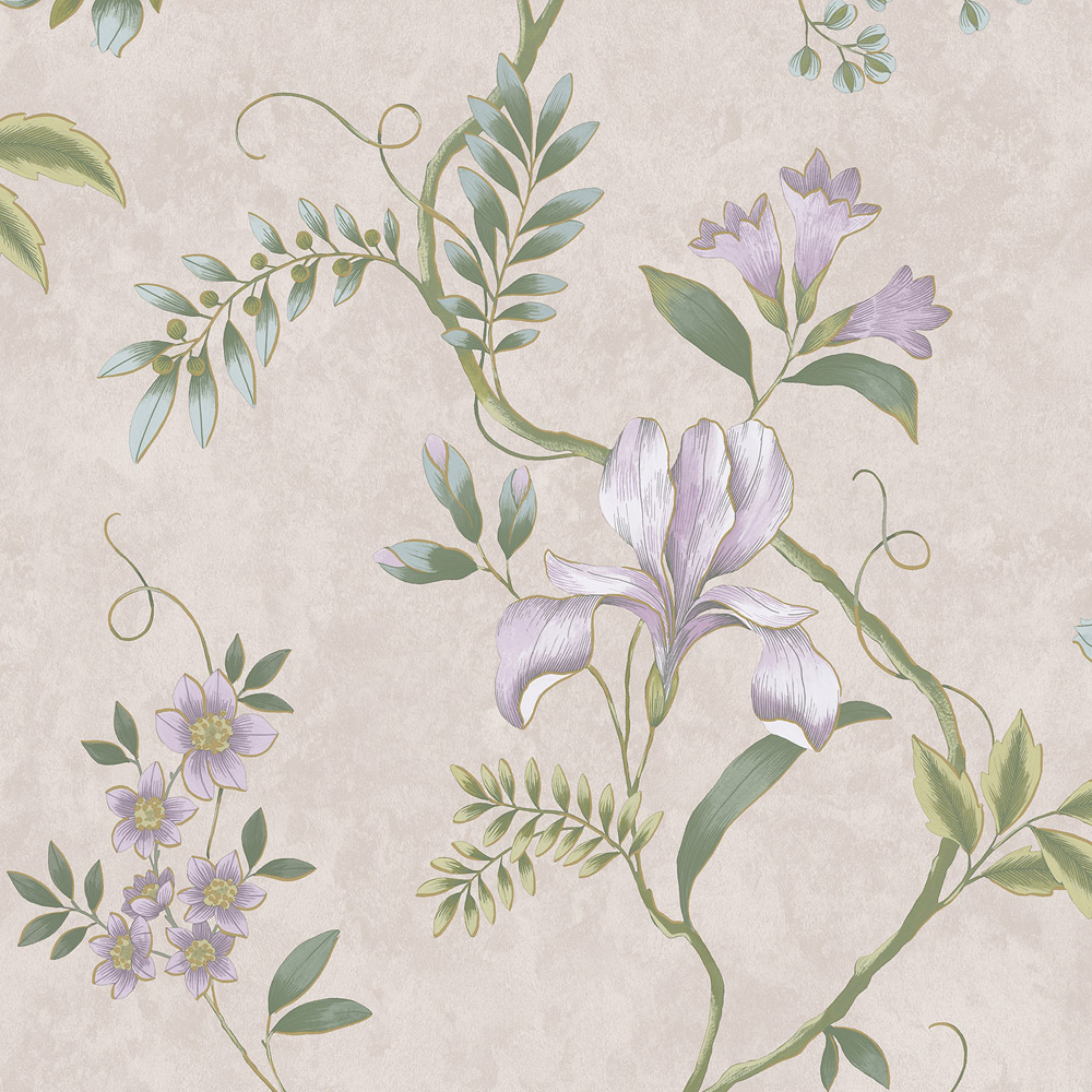 Rasch Wallpaper Dancing Iris Mauve Wallpaper Image 1