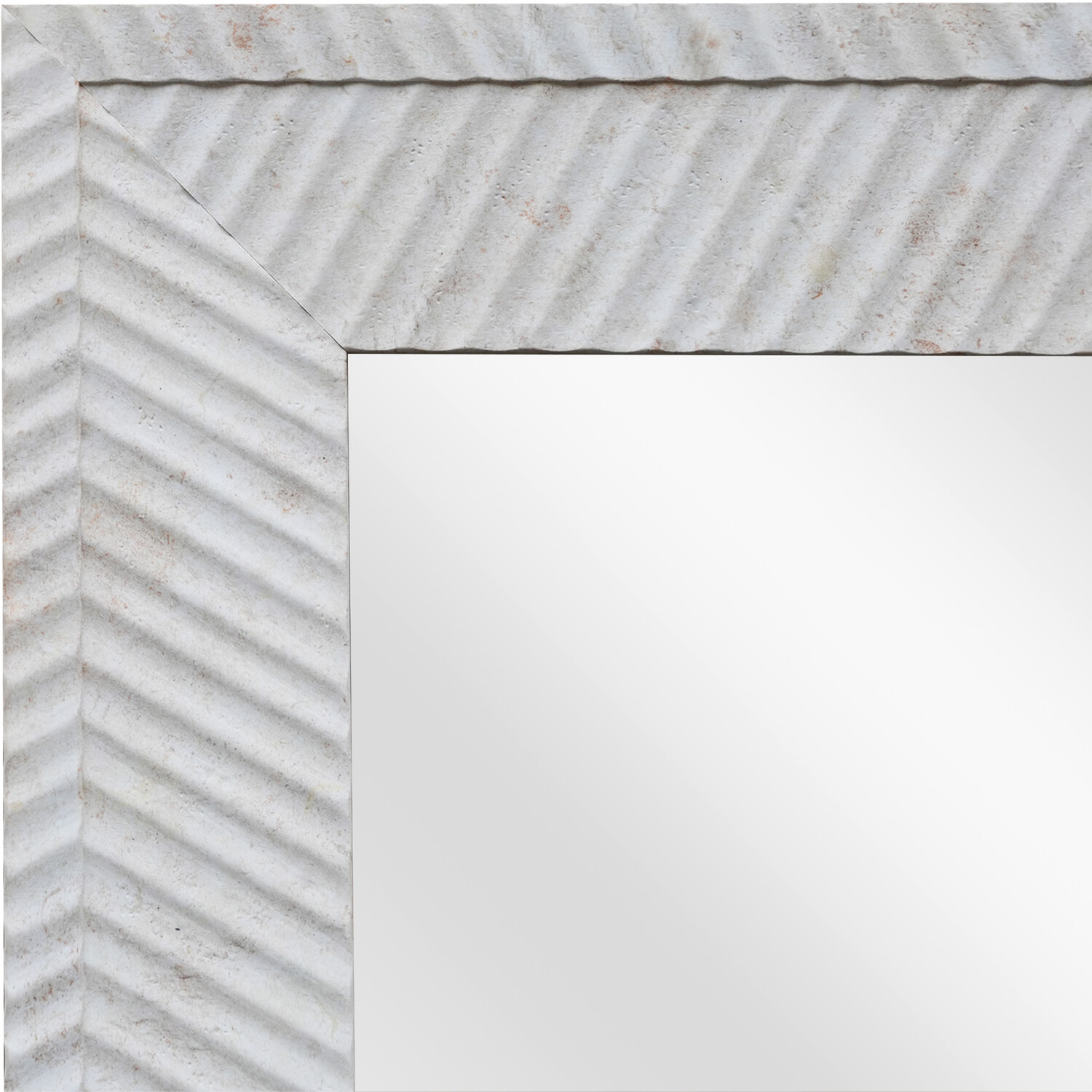 Embossed Stone Effect Bevelled Mirror Silver Image 4