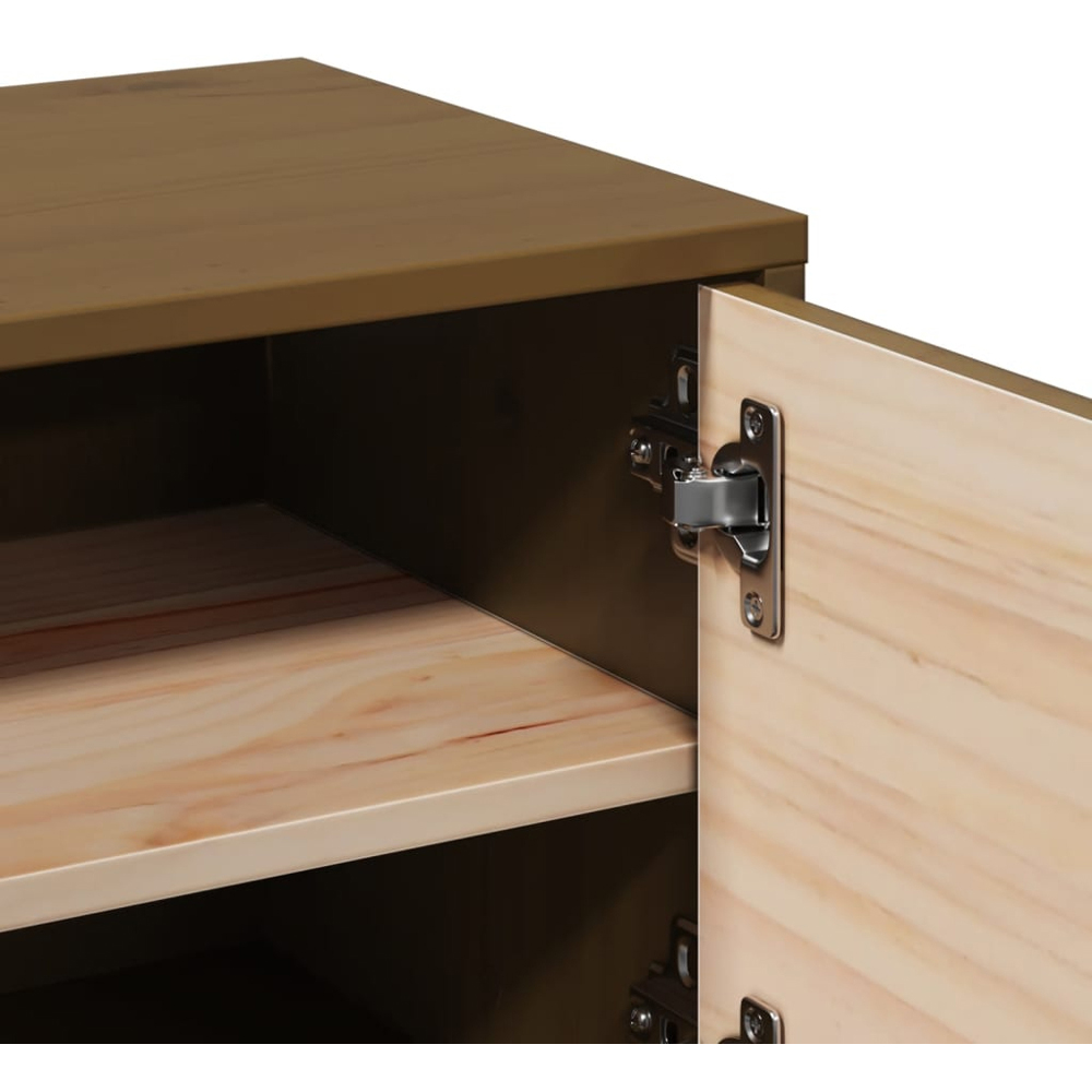 vidaXL Single Door Honey Brown Solid Pine Wood Wall Cabinet Image 7