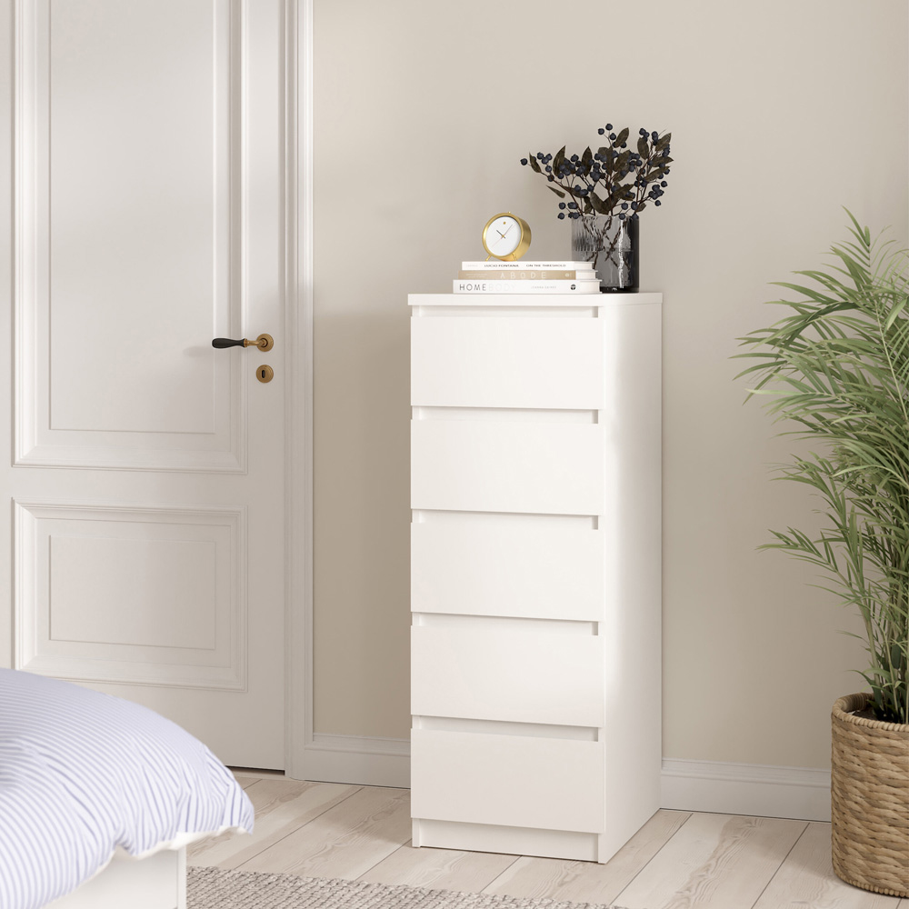 Furniture To Go Naia 5 Drawer White Chest of Drawers Image 6