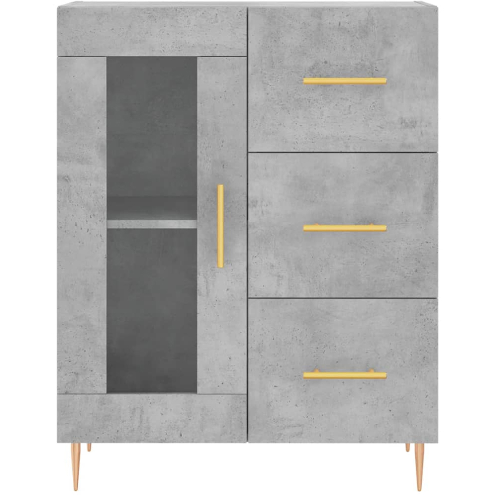 vidaXL 3 Door 3 Drawer Concrete Grey Highboard Image 8
