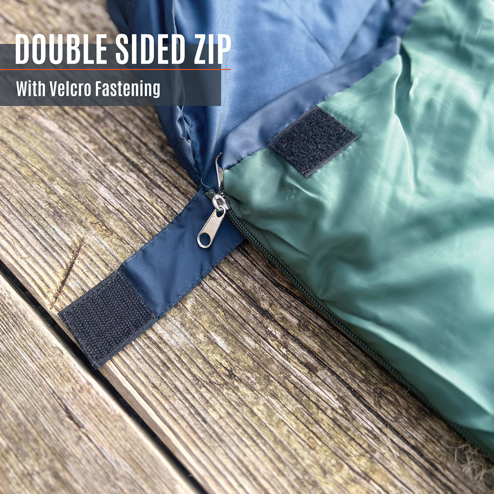 Milestone Camping 250 Hooded Evergreen Envelope Sleeping Bag Image 8