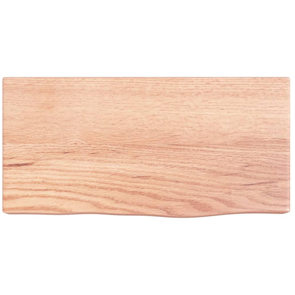 vidaXL 40 x 20 x 6cm Light Brown Treated Solid Wood Oak Wall Shelf Image 3