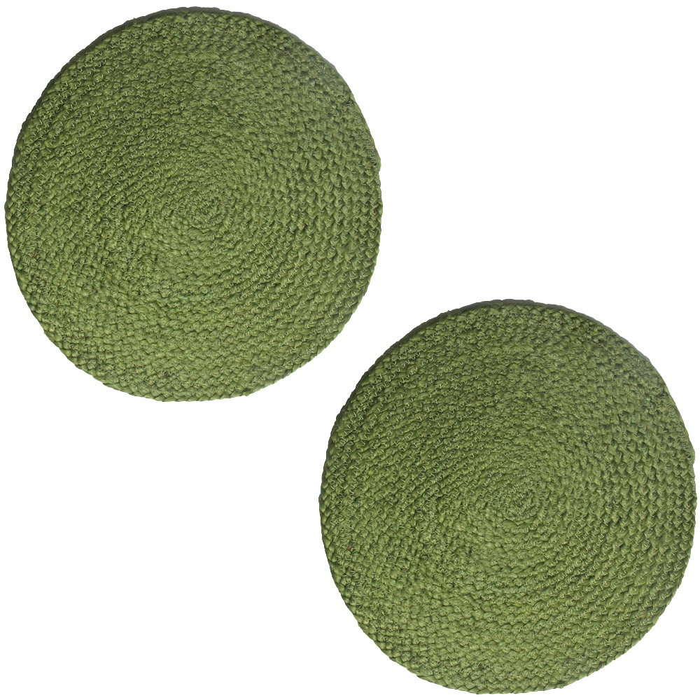 Ure Olive Green Jute Placemat Set of 2 Image 1