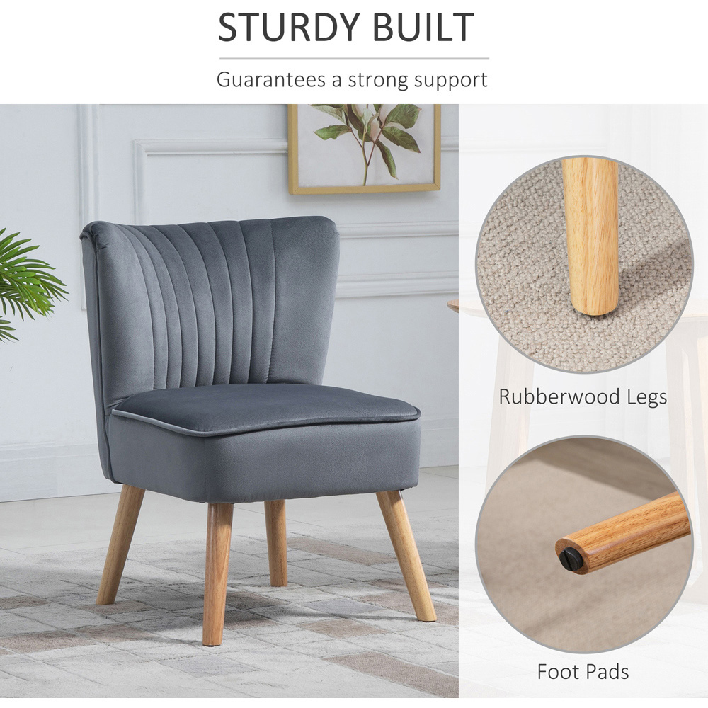Portland Grey Velvet Accent Chair Image 4