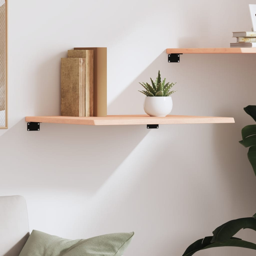 vidaXL 60 x 60 x 2cm Solid Oak Wooden Wall Shelf Image 2