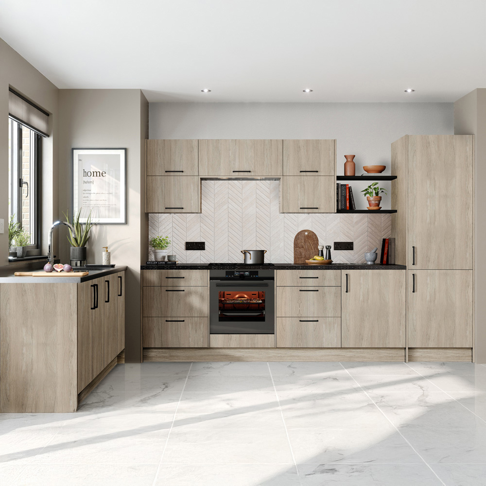 wilko Modern Slab Oyster Oak End Panel 2400 x 650mm Image 2