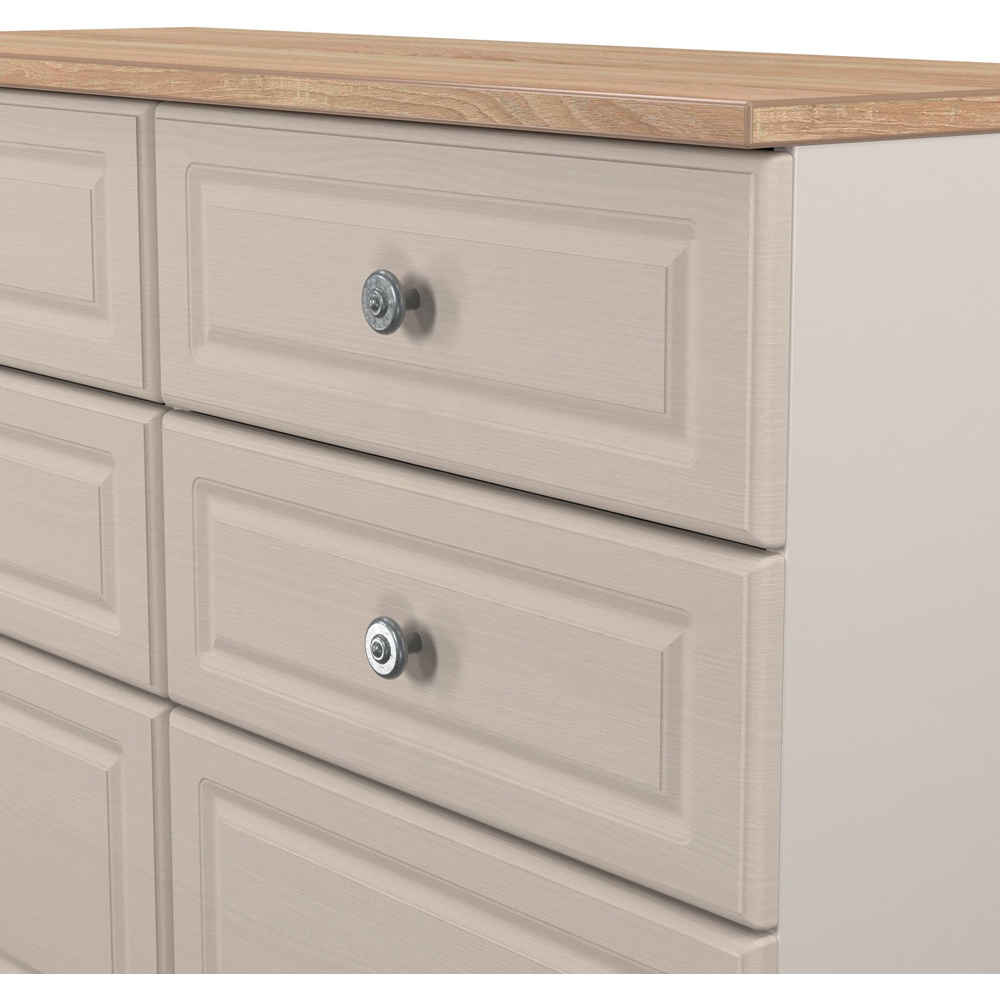 Crowndale Norfolk 6 Drawer Kashmir Ash and Bardolino Oak Wide Chest of Drawers Ready Assembled Image 6