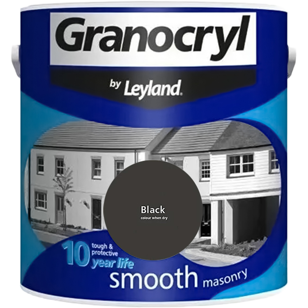 Leyland Granocryl Exterior Walls Black Smooth Masonry Paint 2.5L Image 2