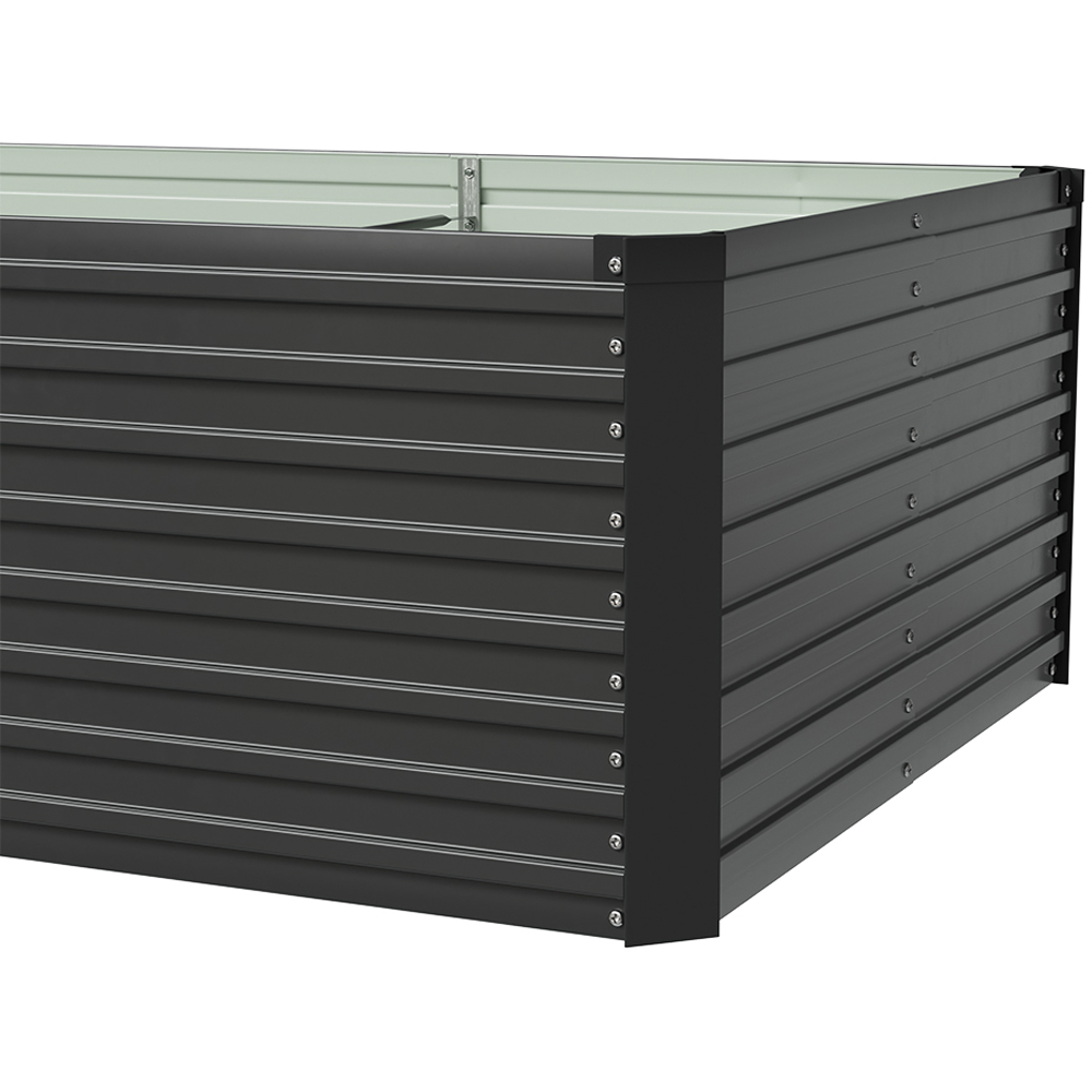 Living and Home Black Large Rectangular Galvanised Steel Raised Garden Bed 240 x 120cm Image 3