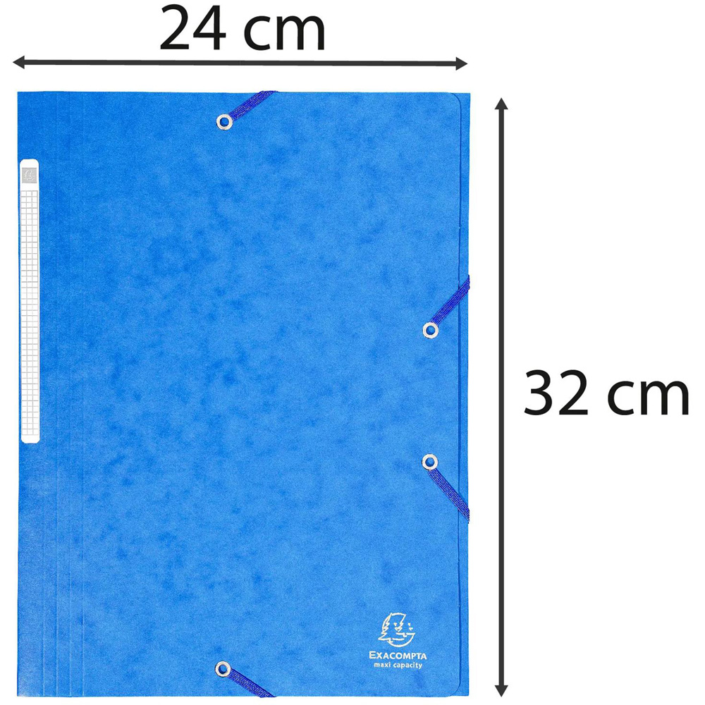 Exacompta Flap A4 Blue 3 Elastic Folder 25 Pack Image 6