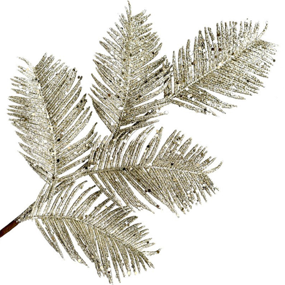 Glitter Fern Spray Christmas Decoration Image 2