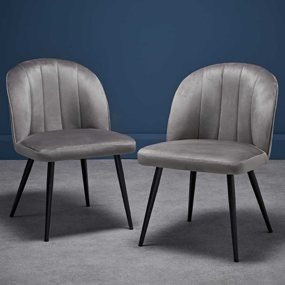 Orla Set of 2 Grey Dining Chair Image 1
