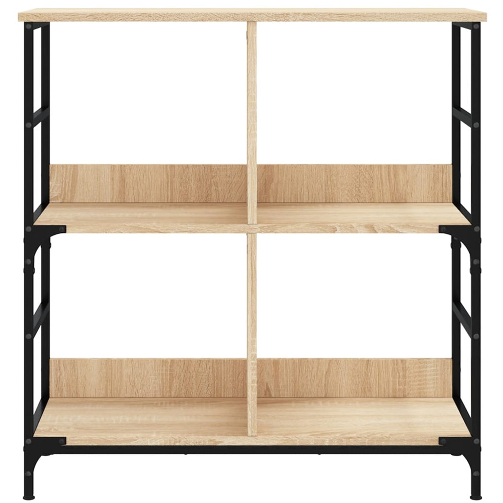 vidaXL 4 Open Shelf Sonoma Oak Compact Bookshelf Image 4
