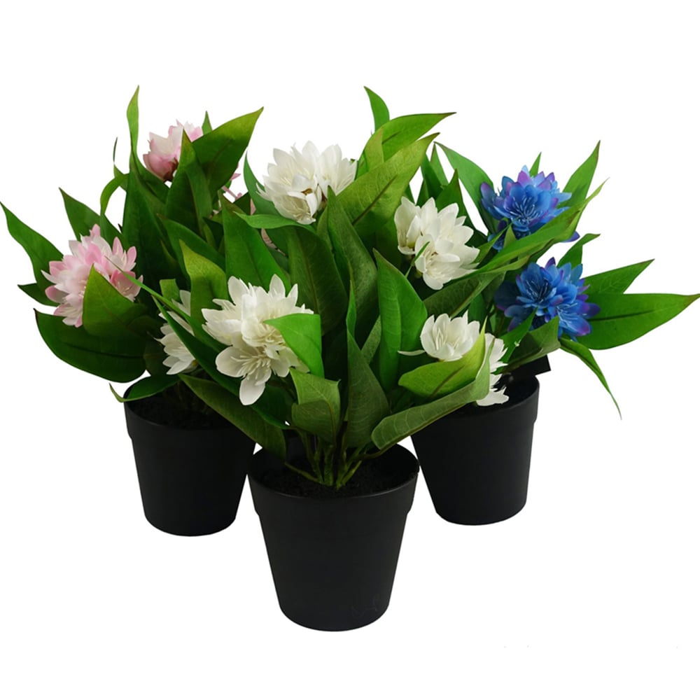 Leaf Freesia Artificial Plant in Pot 18cm 3 Pack Image 1