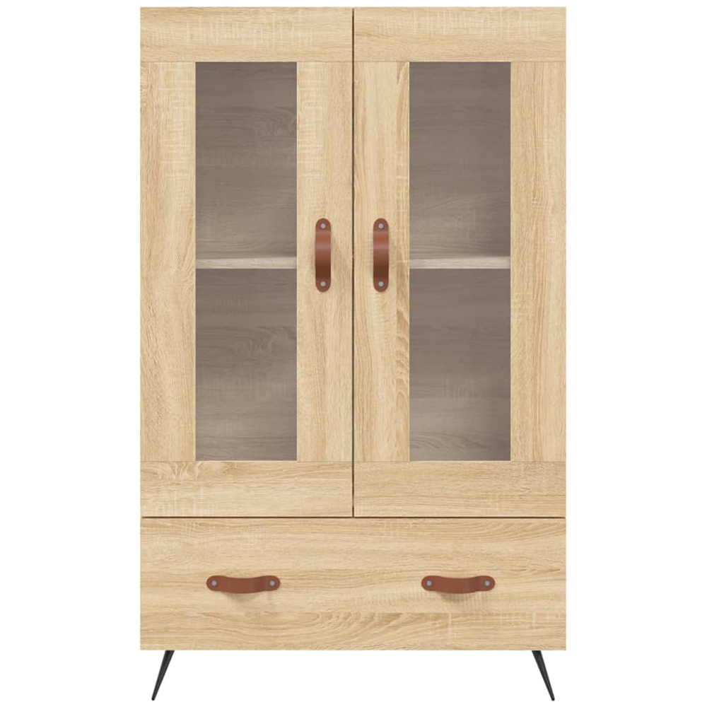 vidaXL 2 Glass Door Single Drawer Sonoma Oak Highboard Image 6