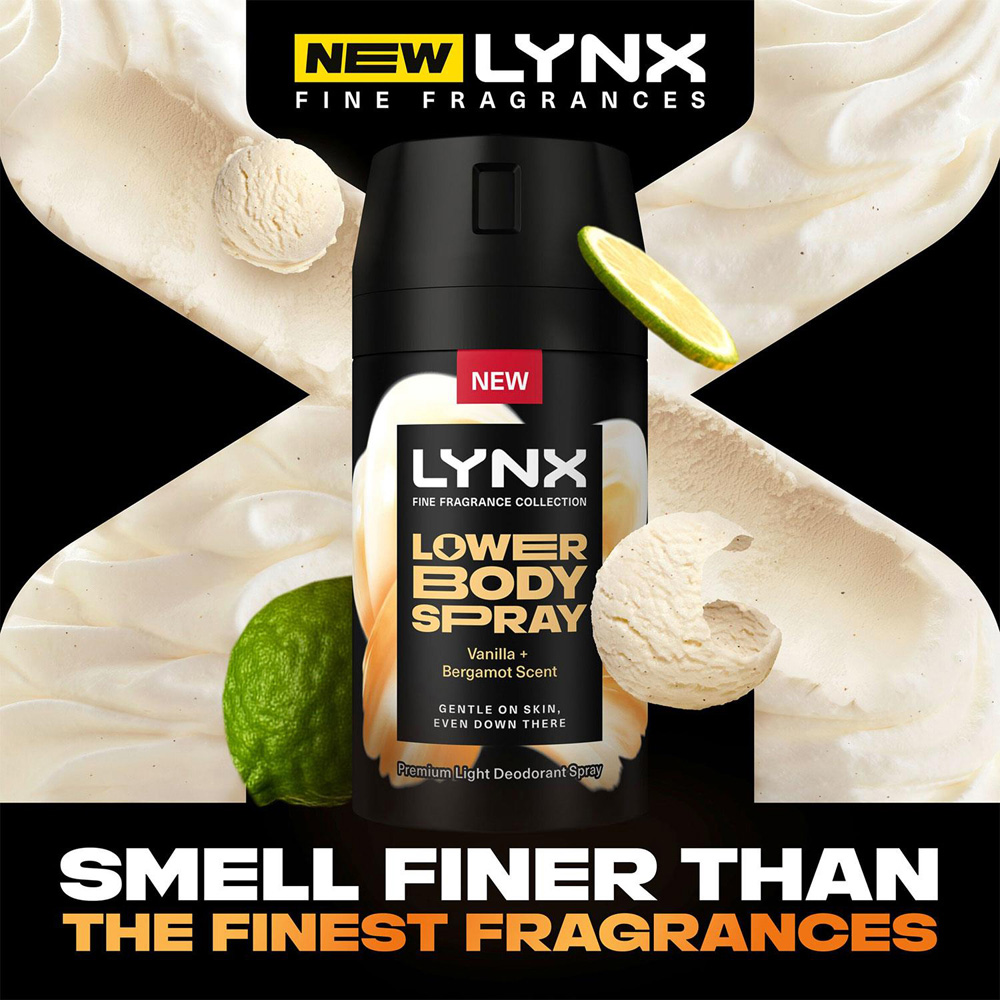 Lynx Lower Vanilla and Bergamot 72H Freshness Aluminium-Free Body Spray 100ml 6 Pack Image 2