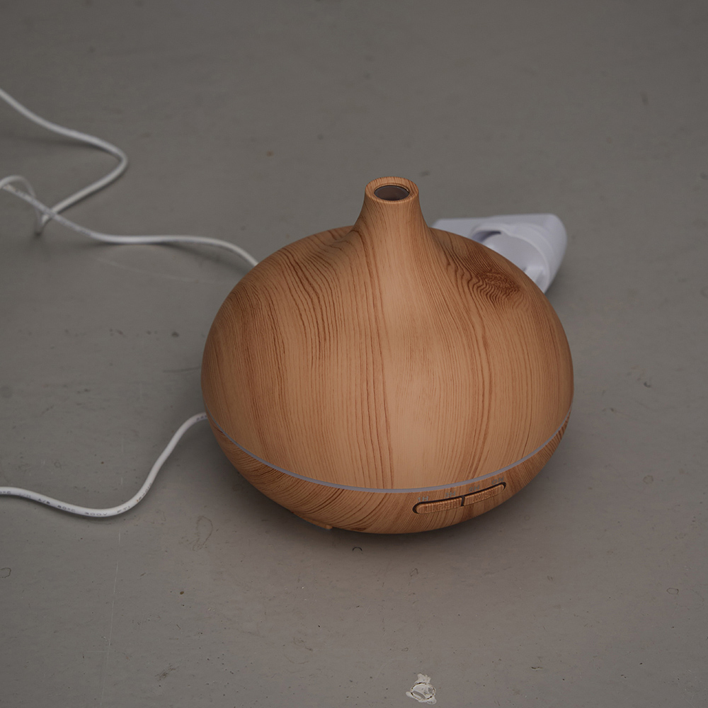 Living and Home Natural Wood Grain Ultrasonic Essential Oil Diffuser with Timer Light and Remote Image 2