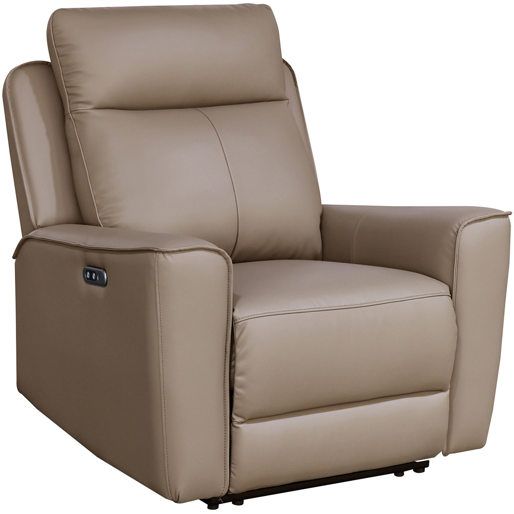 Aspire Elmhurst Mushroom Leather Power Recliner Armchair with USB and USB-C Charging Image 2