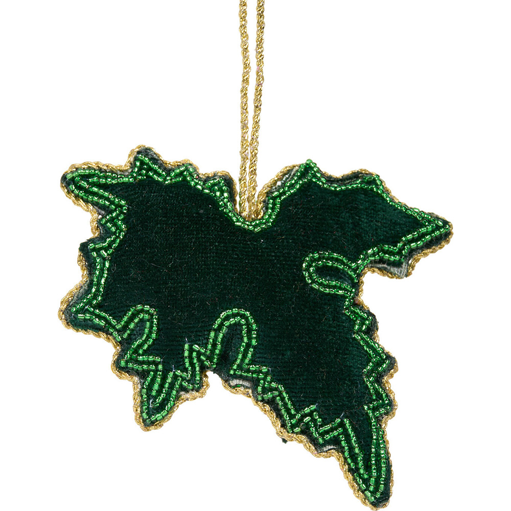 Beaded Holly Hanging Decoration Image 6