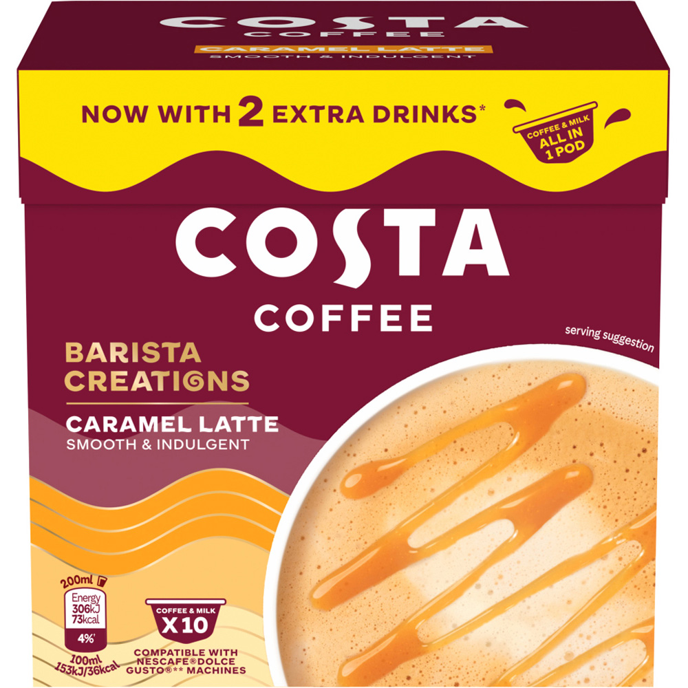 Costa Coffee Barista Creations Caramel Latte 16g 10 Pack Image