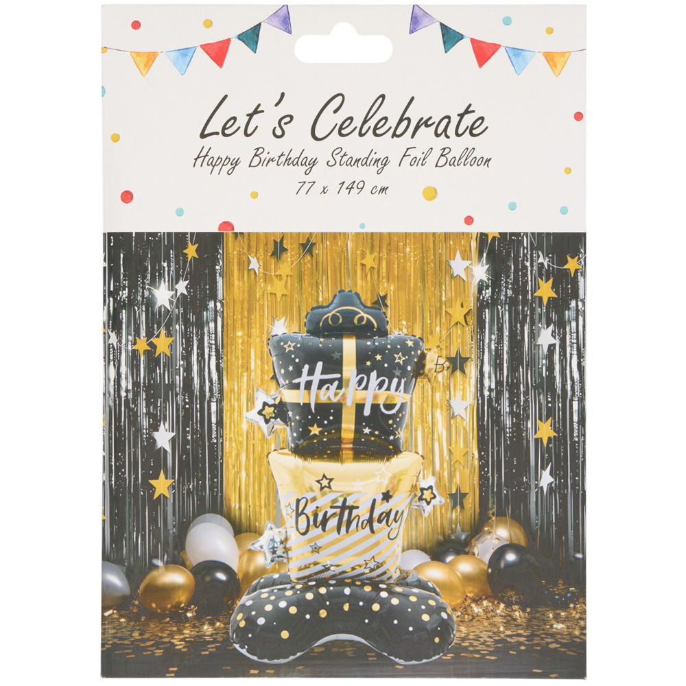 Happy Birthday Standing Foil Balloon Image