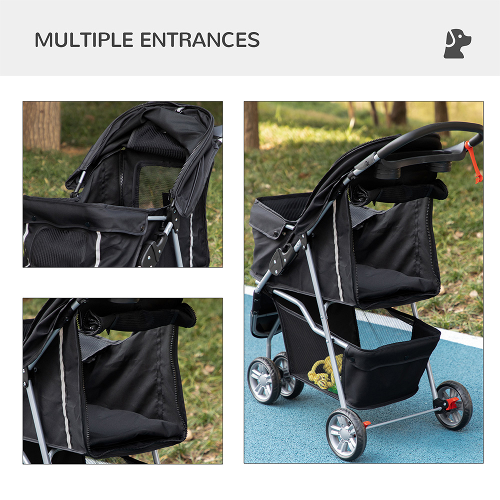 PawHut 3 Wheel Pet Stroller Black Image 6