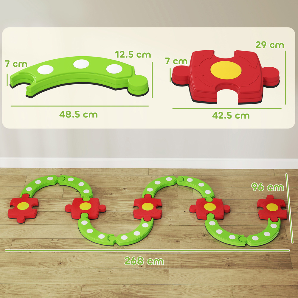 Tommy Toys Kids 13 Piece Green Balance Beam Stepping Stones Sensory Toy Image 9